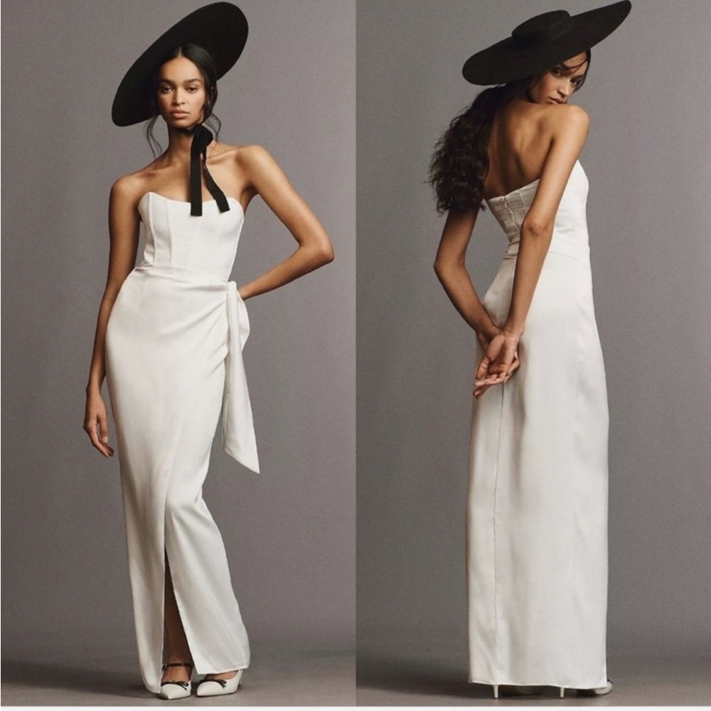 NWT- Anthro x V. Chapman June Corset Jacquard Front-Slit Gown